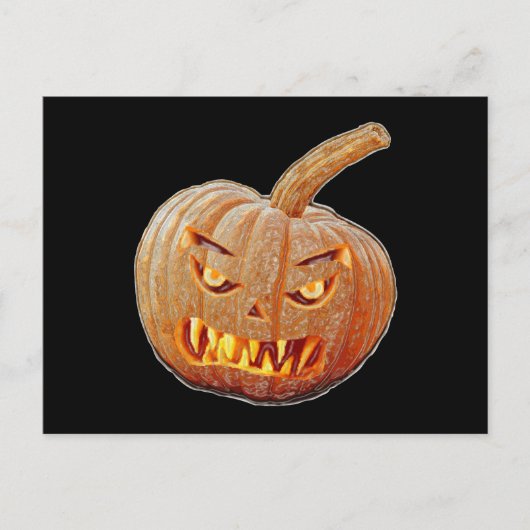 Mean and Ugly Pumpkin Face Briefkaart (Voorkant)