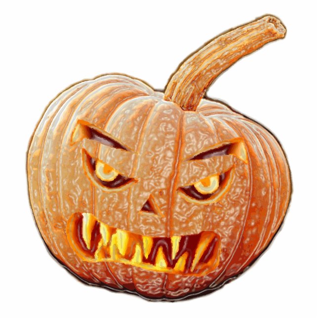 Mean and Ugly Pumpkin Face Fotobeeldje Magneet (Voorkant)