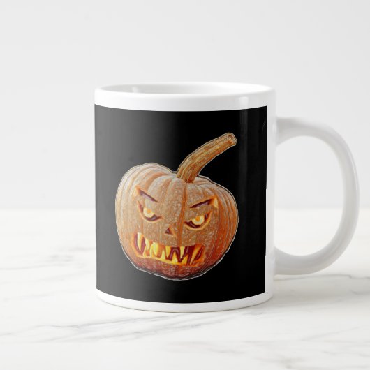 Mean and Ugly Pumpkin Face Grote Koffiekop (Rechts)