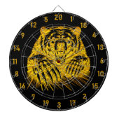 Mean Angry Gold Grizzly Tanden Verschijnen Dartbord (Voorkant)