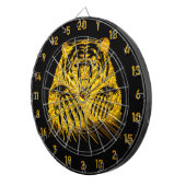 Mean Angry Gold Grizzly Tanden Verschijnen Dartbord (Voorkant Rechts)