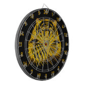 Mean Angry Gold Grizzly Tanden Verschijnen Dartbord (Voorkant Links)