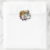 Mean bulldog mascotte illustratie ronde sticker (Tas)