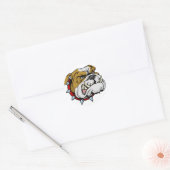 Mean bulldog mascotte illustratie ronde sticker (Envelop)