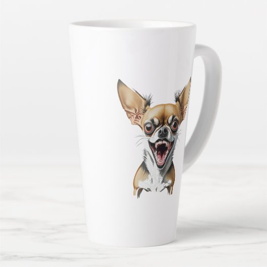 Mean Chihuahua | Grappige honden Latte Mok (Rechterhoek)