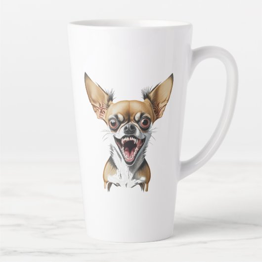 Mean Chihuahua | Grappige honden Latte Mok (Rechts)