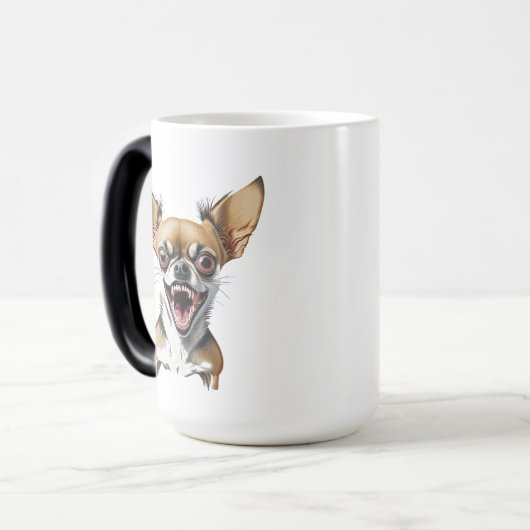 Mean Chihuahua | Grappige honden Magische Mok (Voorkant links)