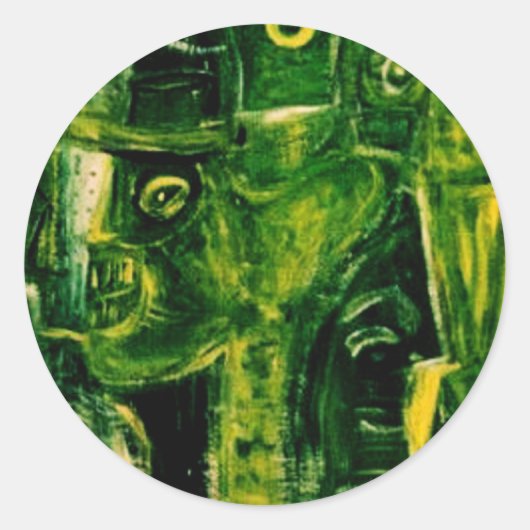 MEAN GREEN RONDE STICKER (Voorkant)