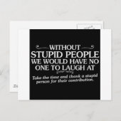 MEAN INSULTS DANK STUPID MENSEN VOOR HUN CONTRIB BRIEFKAART (Voorkant / Achterkant)