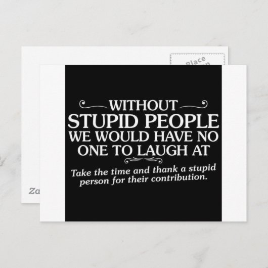 MEAN INSULTS DANK STUPID MENSEN VOOR HUN CONTRIB BRIEFKAART (Voorkant / Achterkant)