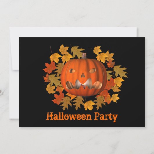 Mean Jack O Lantern Halloween Invitation Kaart (Voorkant)