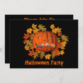 Mean Jack O Lantern Halloween Invitation Kaart (Voorkant / Achterkant)