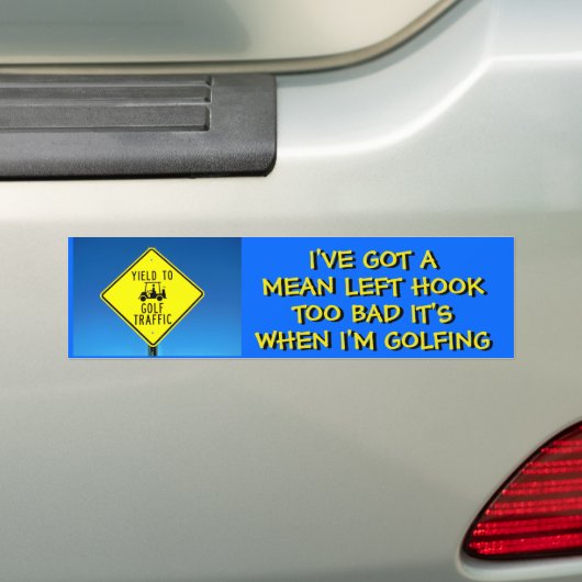 Mean Left Hook - Golf Cart Bumpersticker (Op auto)