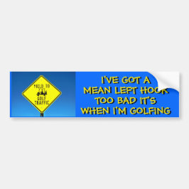 Mean Left Hook - Golf Cart Bumpersticker