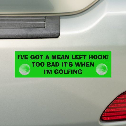 Mean Linker Hook...in Golf, Golf Cart Bumpersticker (Op auto)