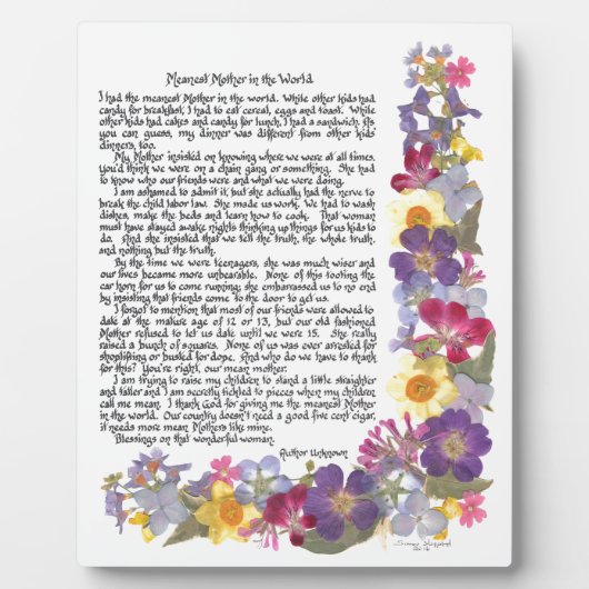 Mean Moeder Plaque Fotoplaat (Voorkant)