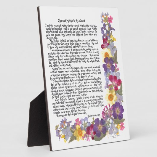 Mean Moeder Plaque Fotoplaat (Zijkant)