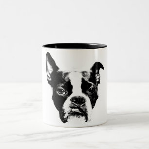 Mean Muggin. Boston Terrier Attitude Tweekleurige Koffiemok