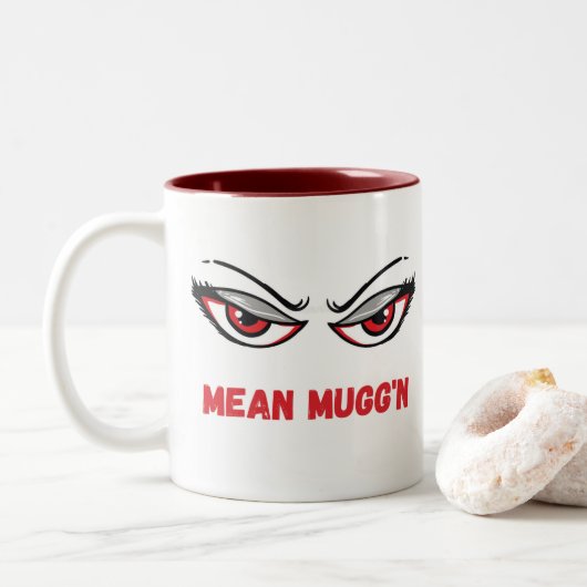 Mean Mugg'n Coffee Cup Tweekleurige Koffiemok (Met donut)