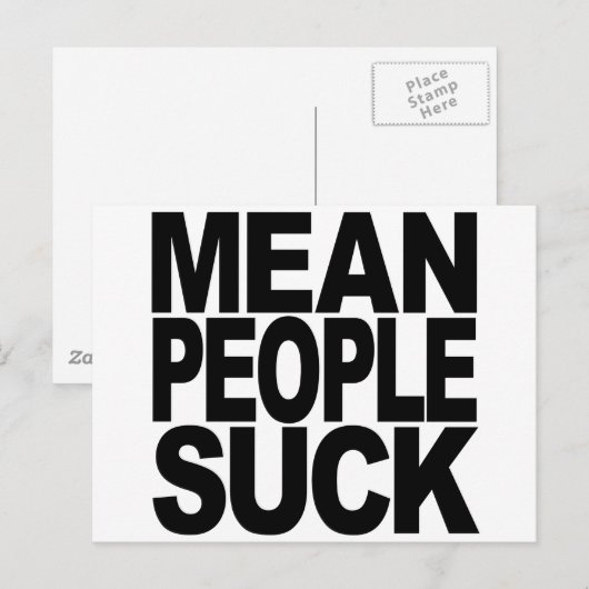 Mean People Suck Briefkaart (Voorkant / Achterkant)