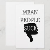 Mean People Suck Briefpapier (Voorkant / Achterkant)