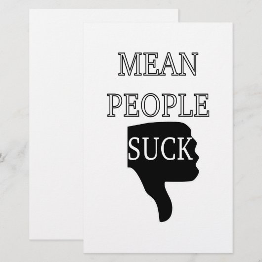 Mean People Suck Briefpapier (Voorkant / Achterkant)