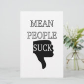 Mean People Suck Briefpapier (Staand voorkant)