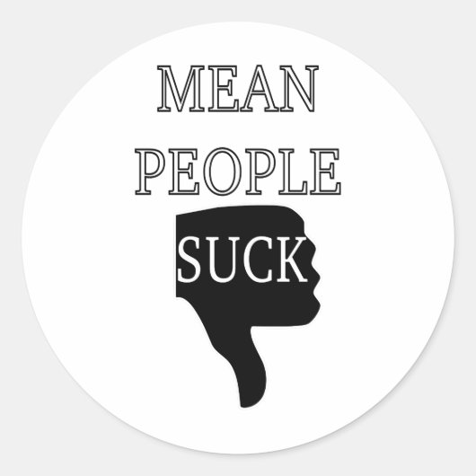 Mean People Suck Ronde Sticker (Voorkant)