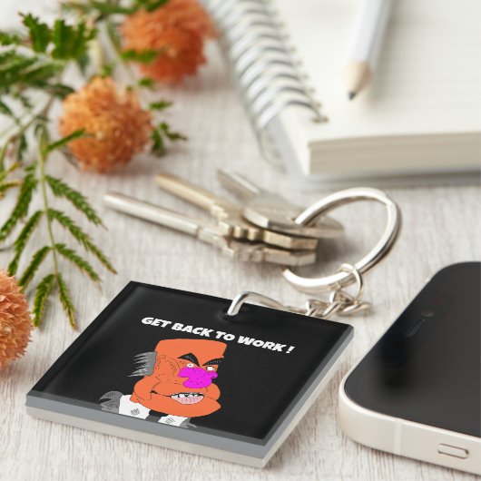 mean puppet boss - Get back to work ! Sleutelhanger (Voorkant Rechts)