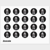 Mean Robot met Spikes Ronde Sticker (Vel)