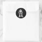 Mean Robot met Spikes Ronde Sticker (Tas)
