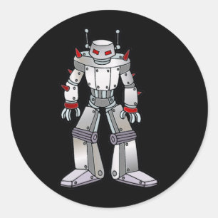 Mean Robot met Spikes Ronde Sticker