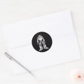 Mean Robot met Spikes Ronde Sticker (Envelop)