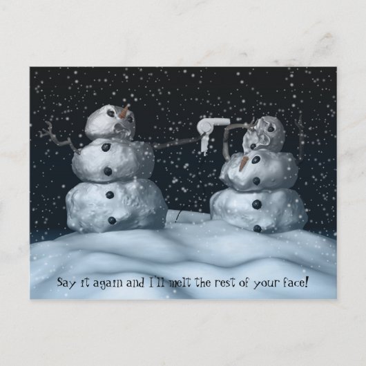 Mean Snowman Briefkaart (Voorkant)
