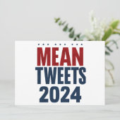 Mean Tweets 2024 Grappige verkiezing Trump Kaart (Staand voorkant)