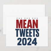 Mean Tweets 2024 Grappige verkiezing Trump Kaart (Voorkant / Achterkant)