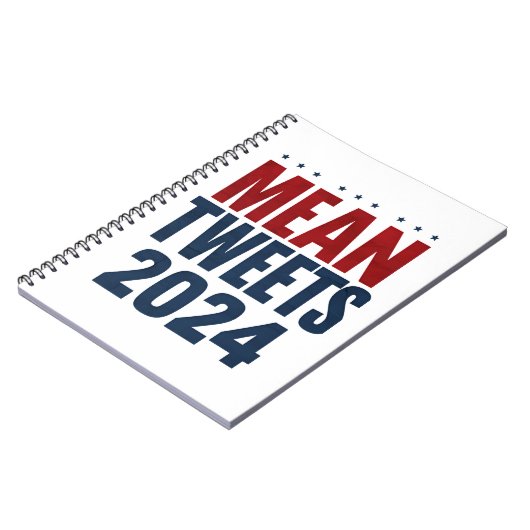 Mean Tweets 2024 Grappige verkiezing Trump Notitieboek (Linkerzijde)