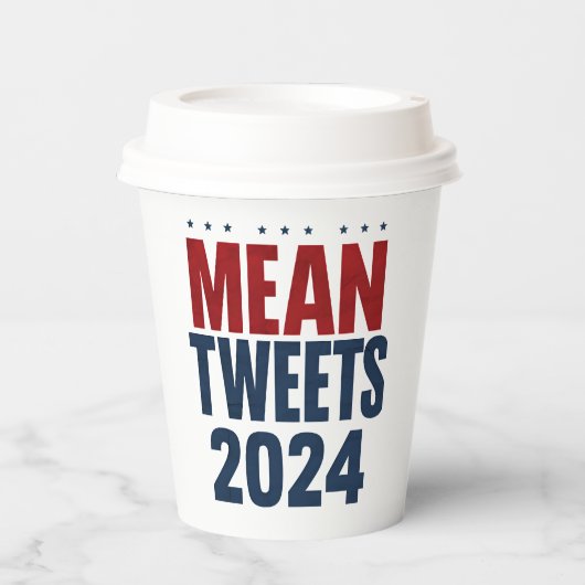 Mean Tweets 2024 Grappige verkiezing Trump Papieren Bekers (Voorkant)