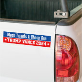 Mean Tweets Goedkoop Gas Donald Trump Vance 2024 Bumpersticker (Op Truck)