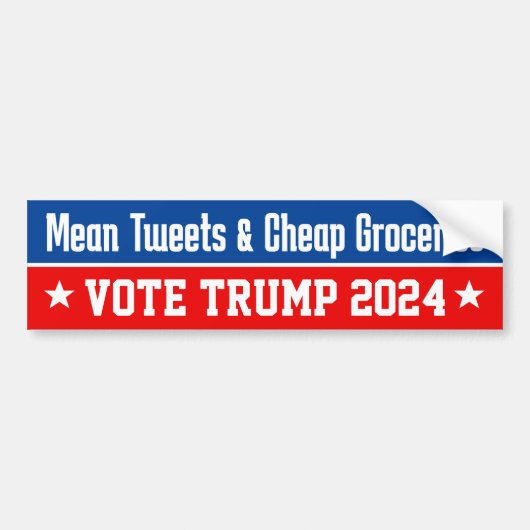 Mean Tweets Goedkope boodschappen Pro Donald Trump Bumpersticker (Voorkant)