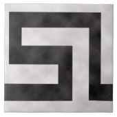 Meander ~ Black en White Tegeltje (Voorkant)