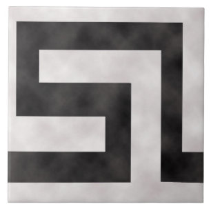 Meander ~ Black en White Tegeltje