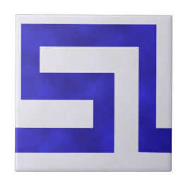 Meander ~ Blue en white Tegeltje