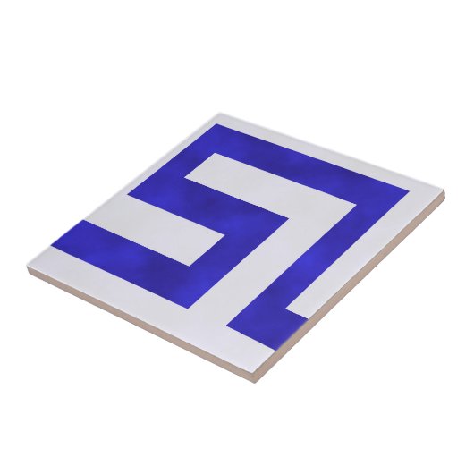 Meander ~ Blue en white Tegeltje (Zijkant)