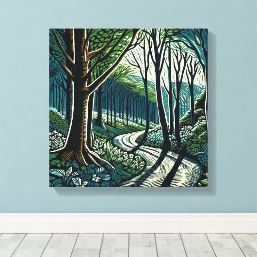 meander canvas afdruk (Insitu (Houten vloer))