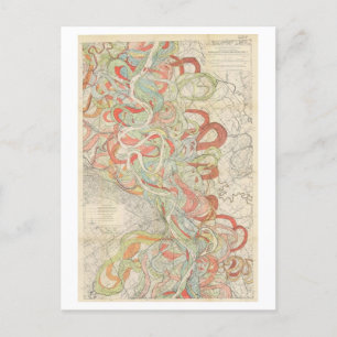 Meander Kaart van het Mississippi Briefkaart