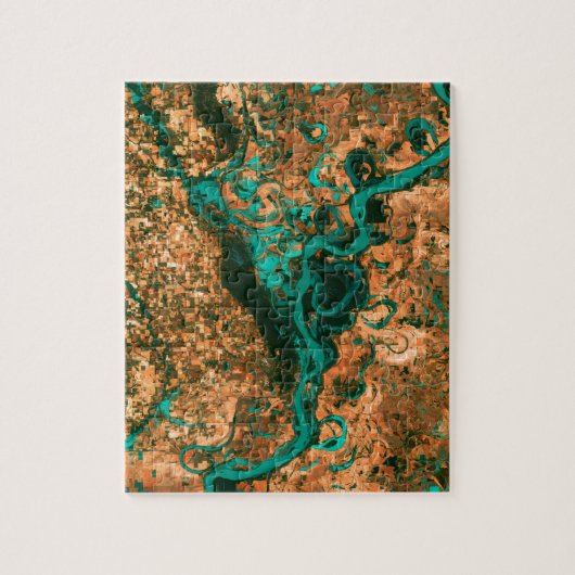 Meandering Mississippi Satellite Afbeelding Legpuzzel (Verticaal)