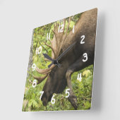 Meandering Moose Vierkante Klok (Hoek)