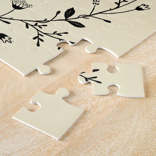 Meandering Vine Scroll Modern Wedding Invitation Legpuzzel (Zijkant)