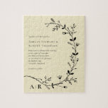 Meandering Vine Scroll Modern Wedding Invitation Legpuzzel<br><div class="desc">Verander je trouwuitnodiging in een keepaardpuzzel die je kunt lijsten of in de doos blijven om op je verjaardag te spelen.</div>